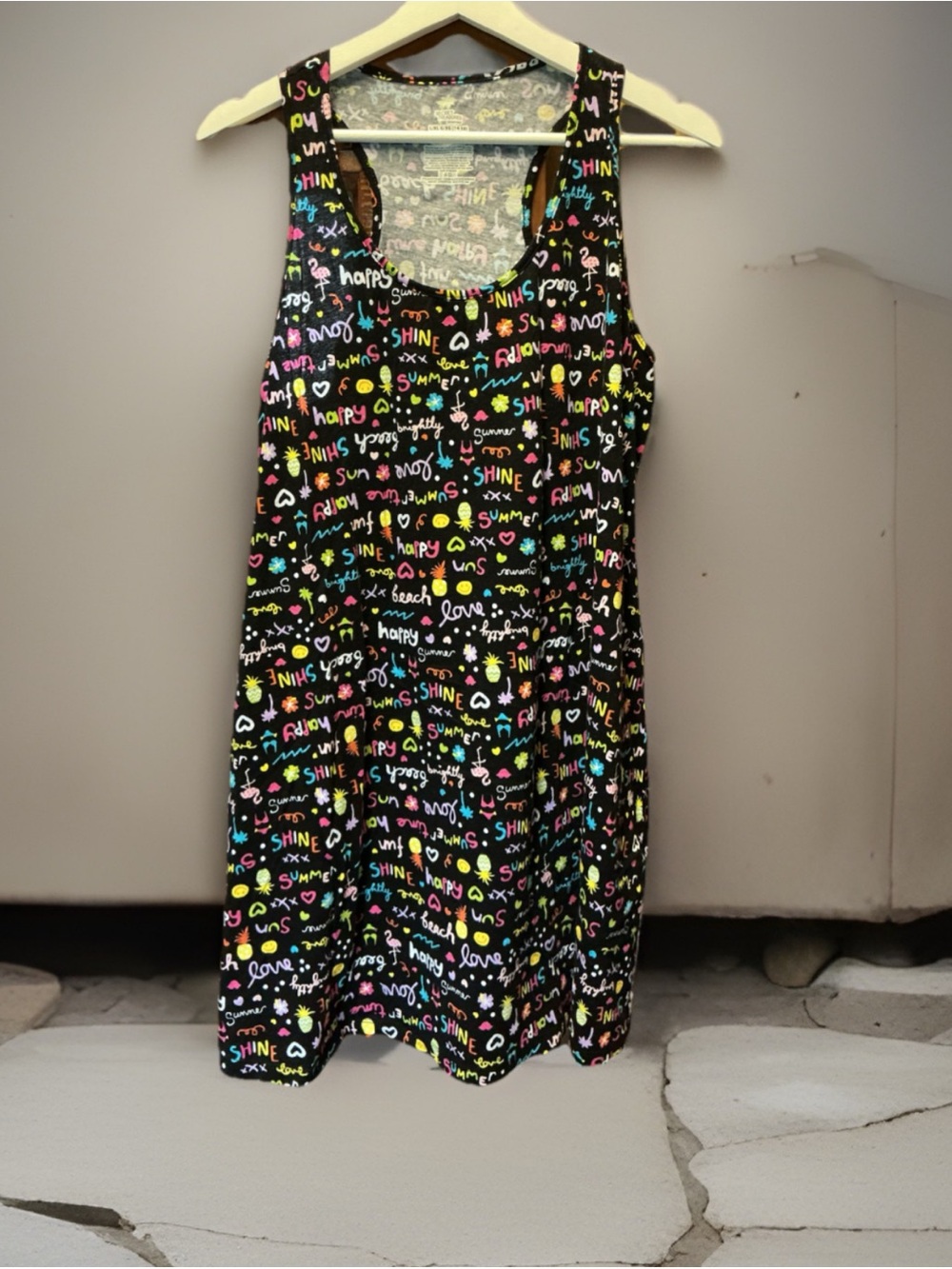 Secret Treasures Black Sleeveless Multicolor Dress